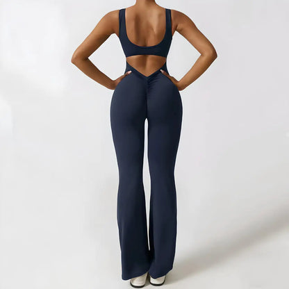 Flared Yoga Jumpsuit, Tummy control and Wide Leg