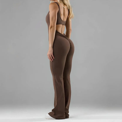 Flared Yoga Jumpsuit, Tummy control and Wide Leg